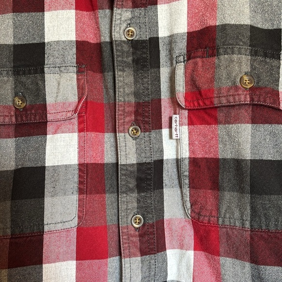 Carhartt men’s plaid original fit flannel shirt jacket size medium - Picture 3 of 9